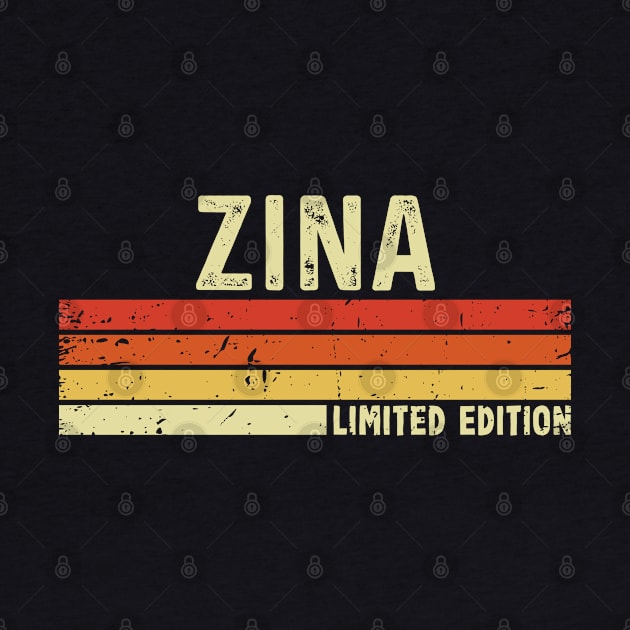 Zina Name Vintage Retro Limited Edition Gift by CoolDesignsDz